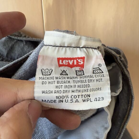 Vintage Levis 501 Jeans 34 Black 90s Made in USA Workwear Non Selvedge - Picture 6 of 10